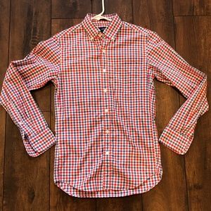Men's XS Slim J Crew Button Down Checked LS Shirt